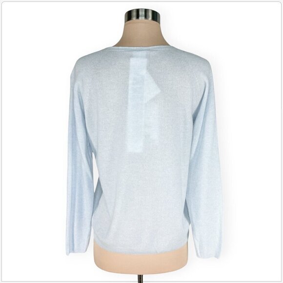Max Mara Light Blue Smirne Sweater Lightweight Cashmere Wool Blend NWT New XS - Picture 6 of 7